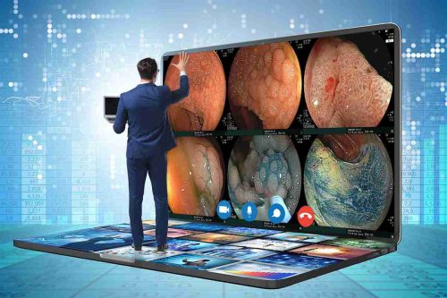 Concept of remote video conferencing during pandemic Concept of remote video conferencing during pandemic